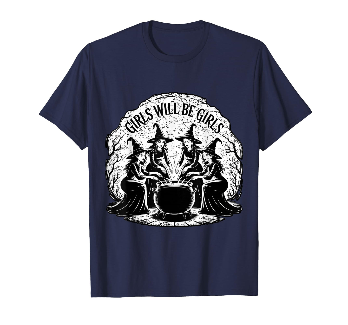 Spooky Season Girls Will Be Girls Witch Vintage Halloween T-Shirt
