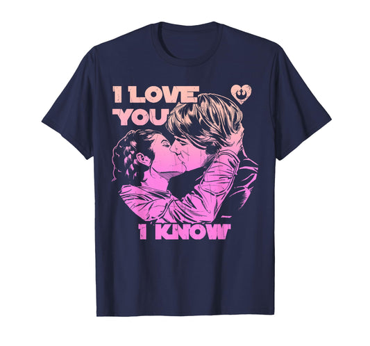 Star Wars Han Leia THE KISS "I Love You. - I Know.." T-Shirt T-Shirt