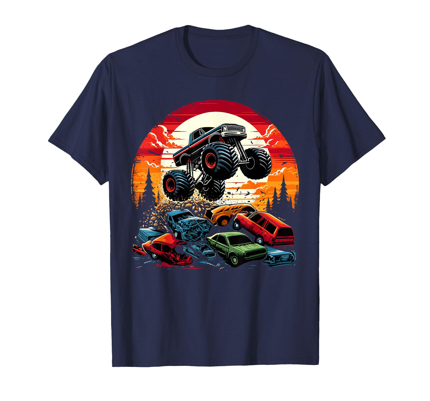 Monster Trucks Birthday Party Retro Monster Truck T-Shirt