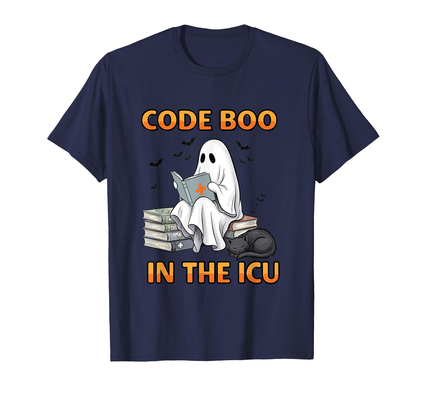 Ghost ICU Nurse Code Boo in ICU Funny Halloween Costume T-Shirt