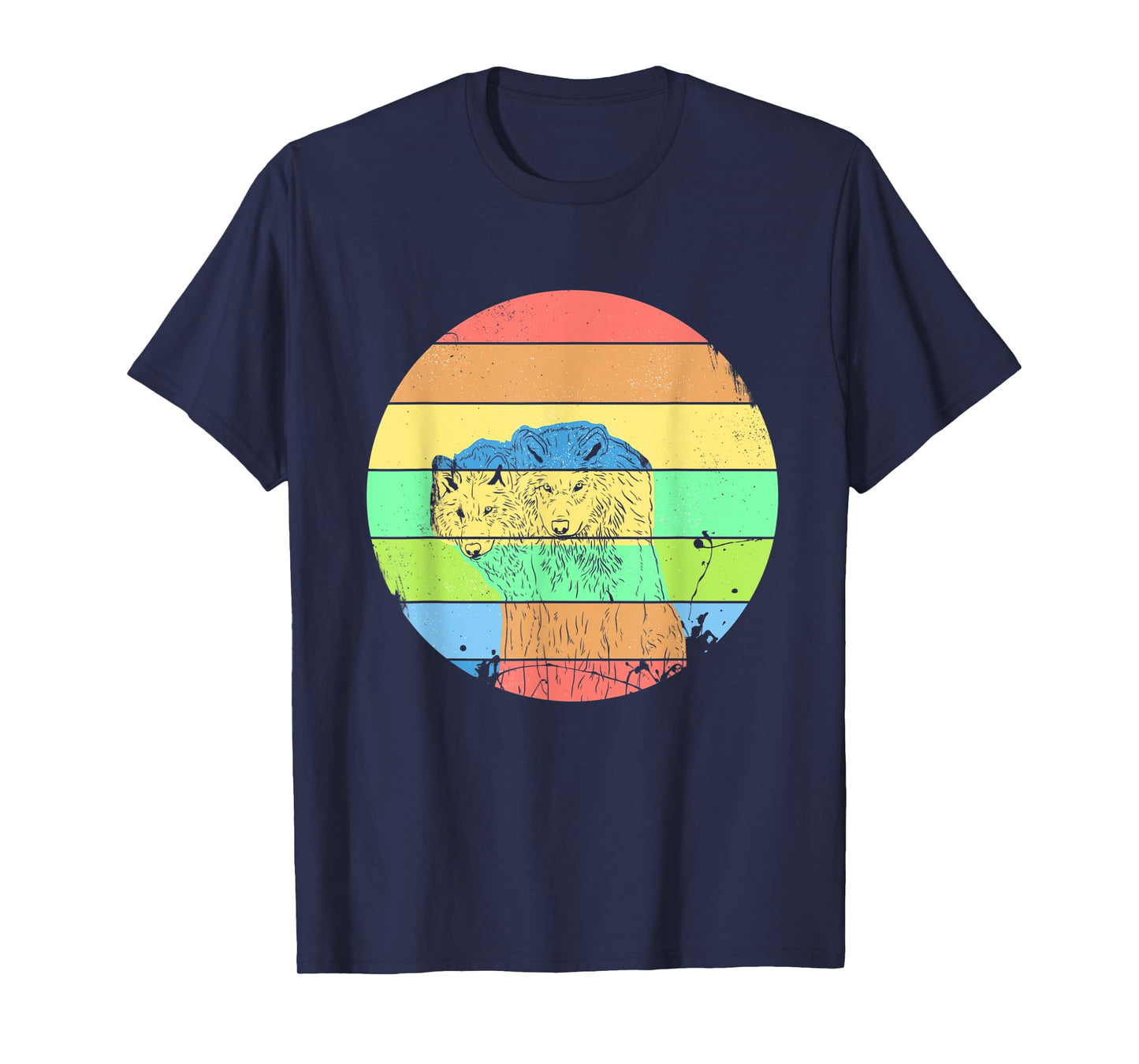 Wolf Retro Vintage 70s Style Wolves Gift T-Shirt
