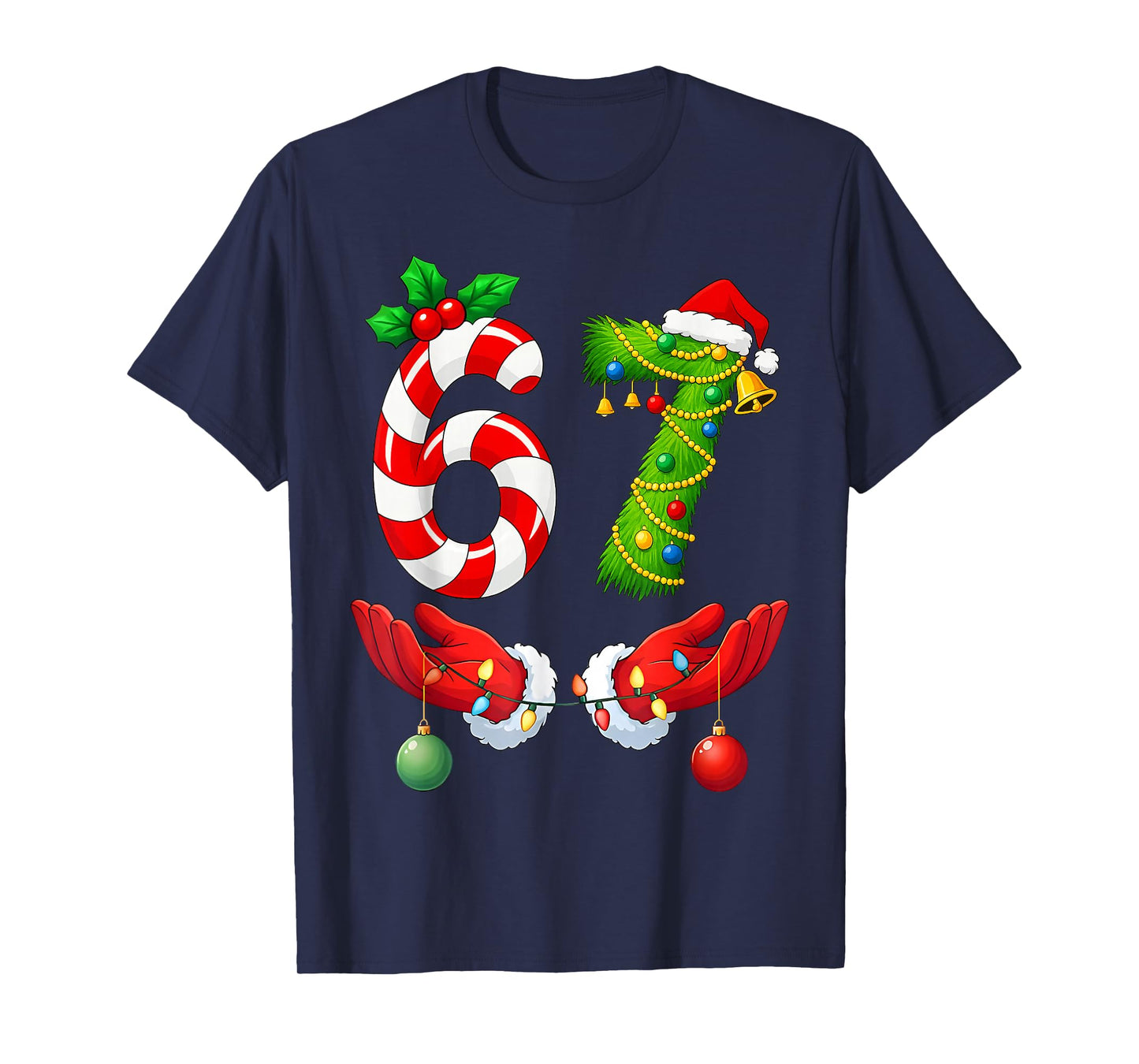 67 Christmas 6 7 Meme Pajamas Holiday Gen Alpha Slang T-Shirt