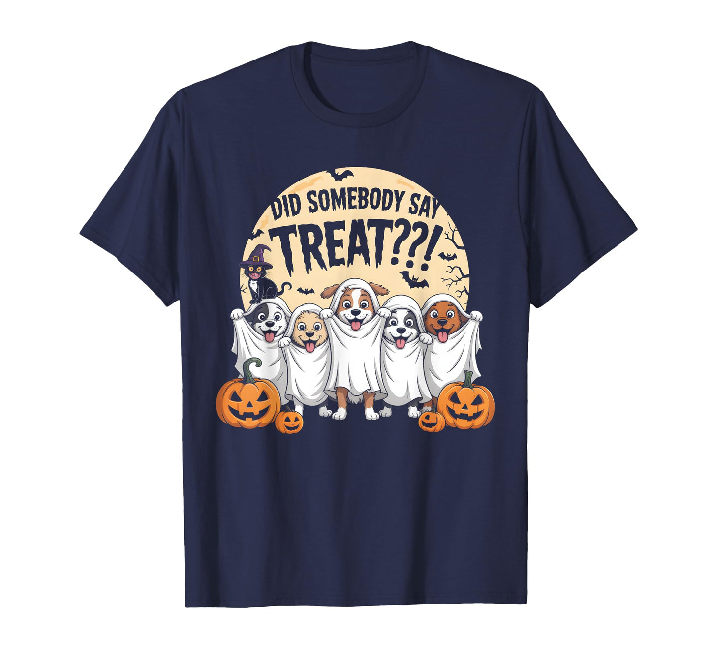 Did Somebody Say Treat Ghost Dogs Halloween Costume Women T-Shirt
