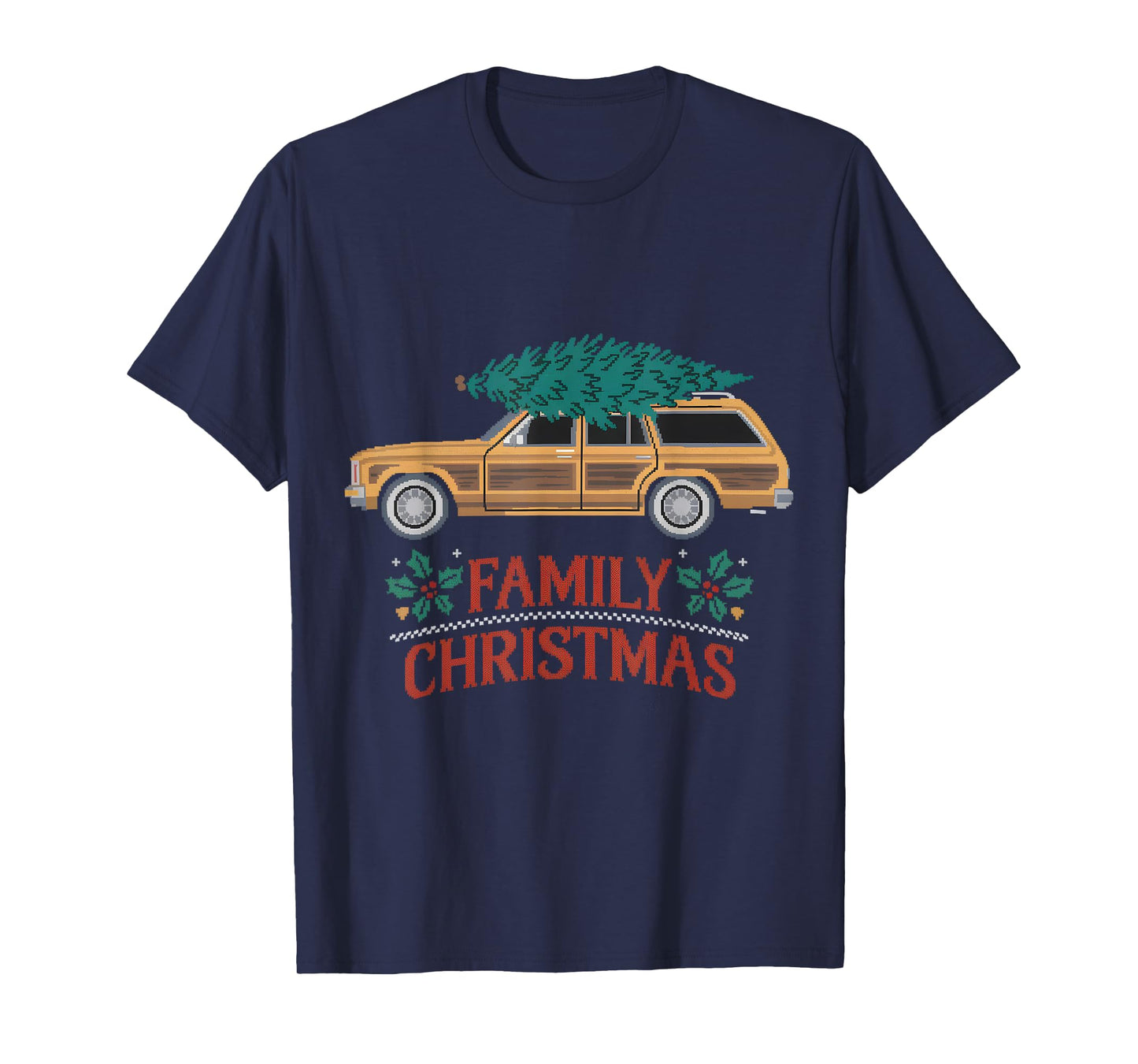 Mens Ugly Christmas Outfit PJ Party Christmas Tree Car Movie T-Shirt