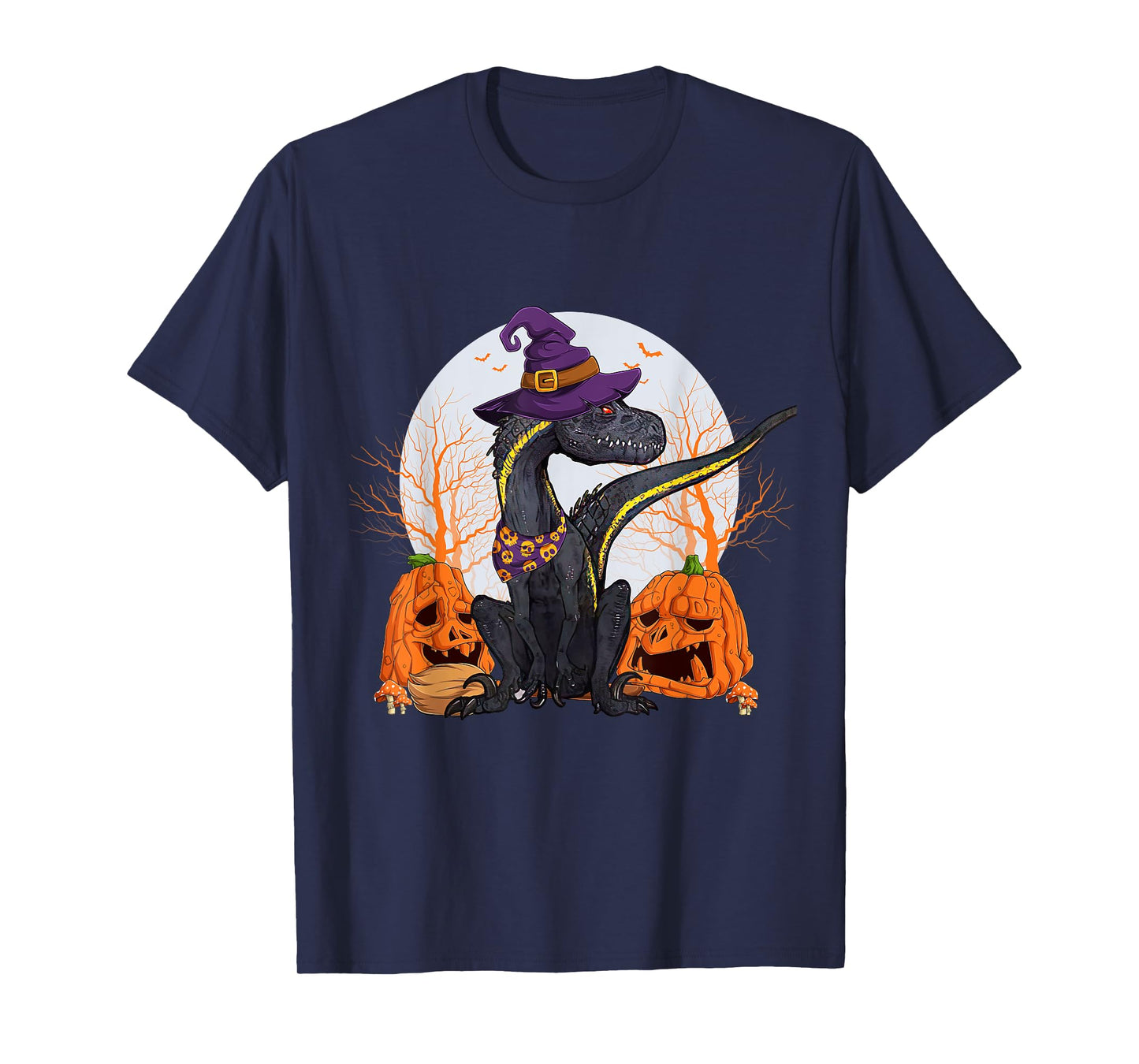 Indoraptor Halloween Cute Dinosaur and Pumpkin Funny Raptor T-Shirt