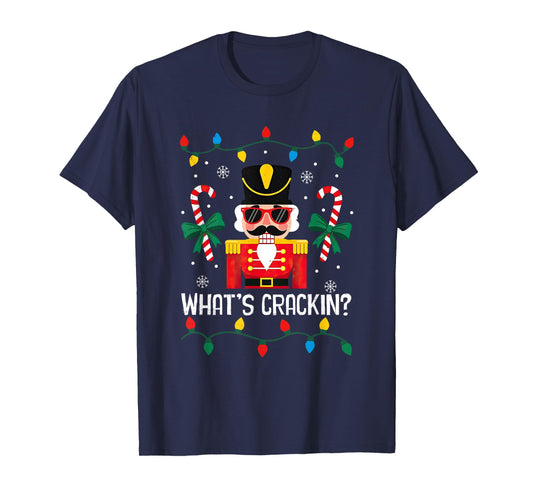 What's Crackin Nutcracker Christmas Candy Cane Coquette Bow T-Shirt
