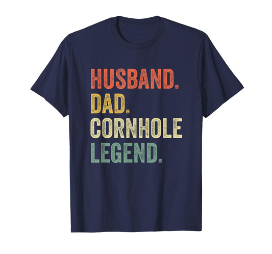 Cornhole Shirt Vintage Funny Gift Husband Dad Legend T-Shirt
