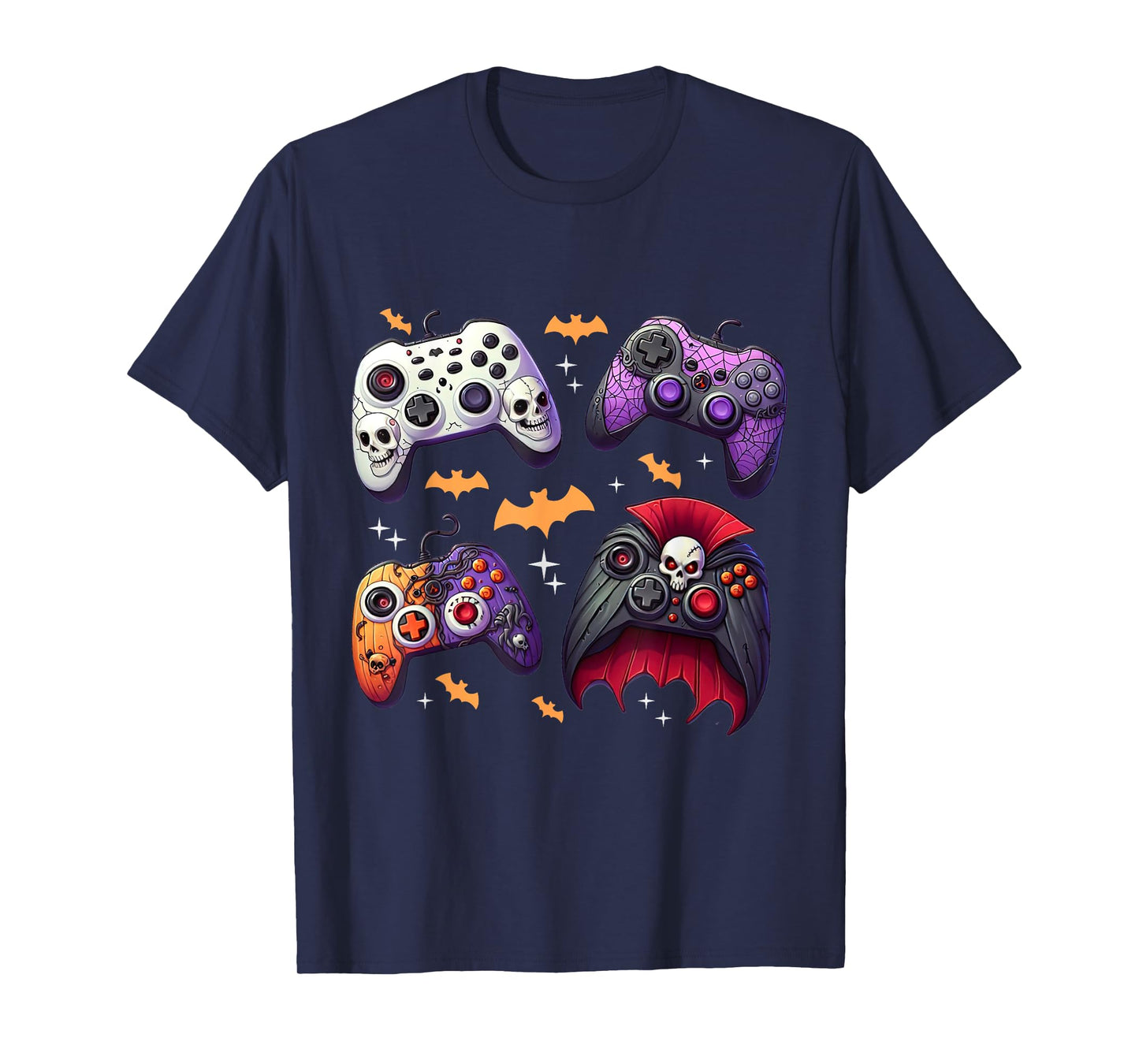 Skeleton Zombie Video Game Controller Boys Halloween Costume T-Shirt