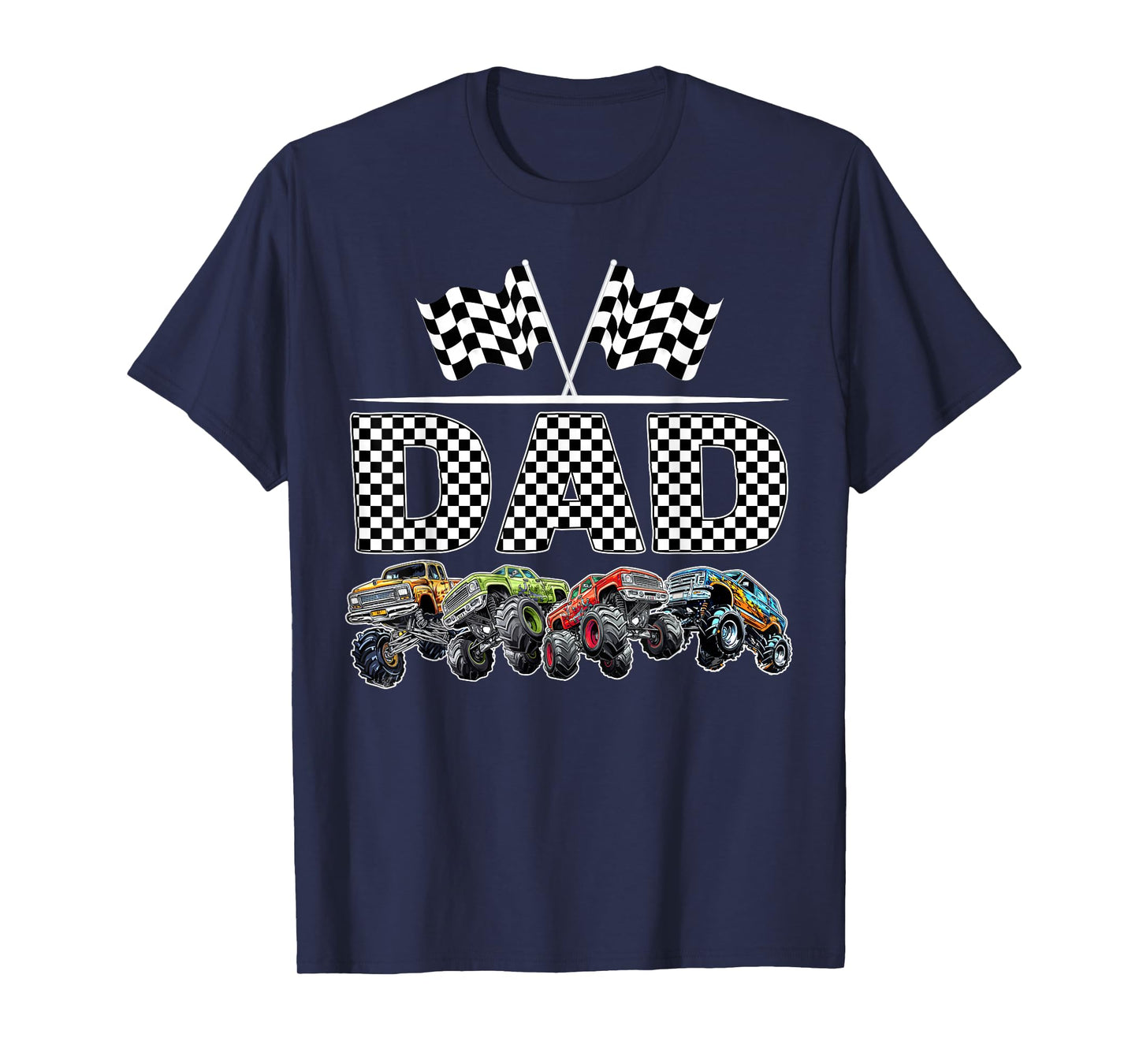 Dad Retro Monster Truck Family Birthday Matching T-Shirt