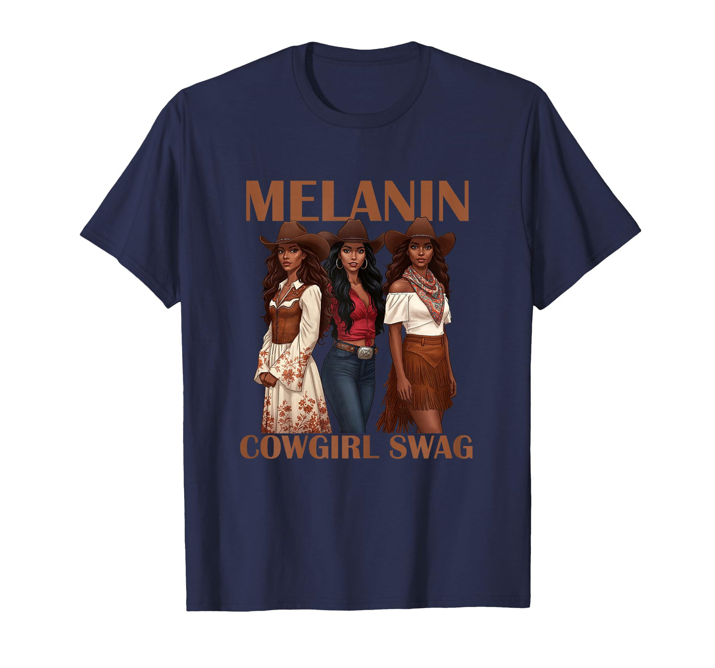 Let's Go Girls Retro Western Country Melanin Cowgirl Swag T-Shirt