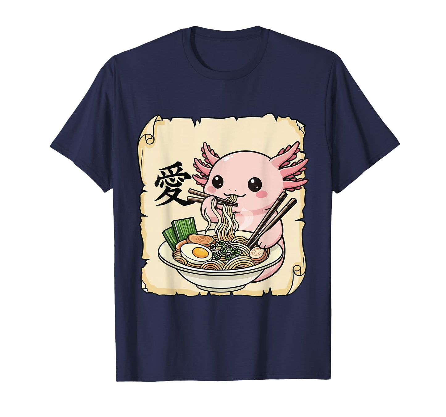 Funny Axolotl Ramen Kawaii Anime Japanese Graphic Women Men T-Shirt