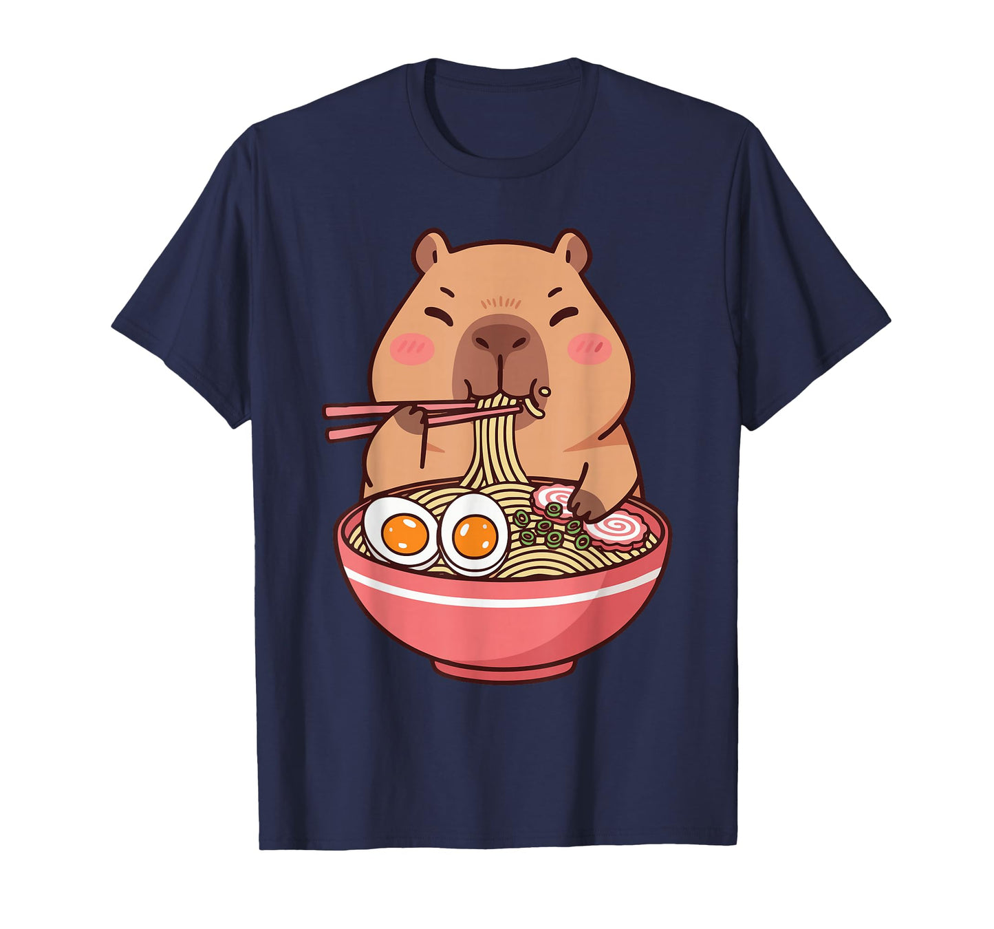 Cute Capybara Ramen Kawaii Kids Boys Girls Cool Anime Teen T-Shirt