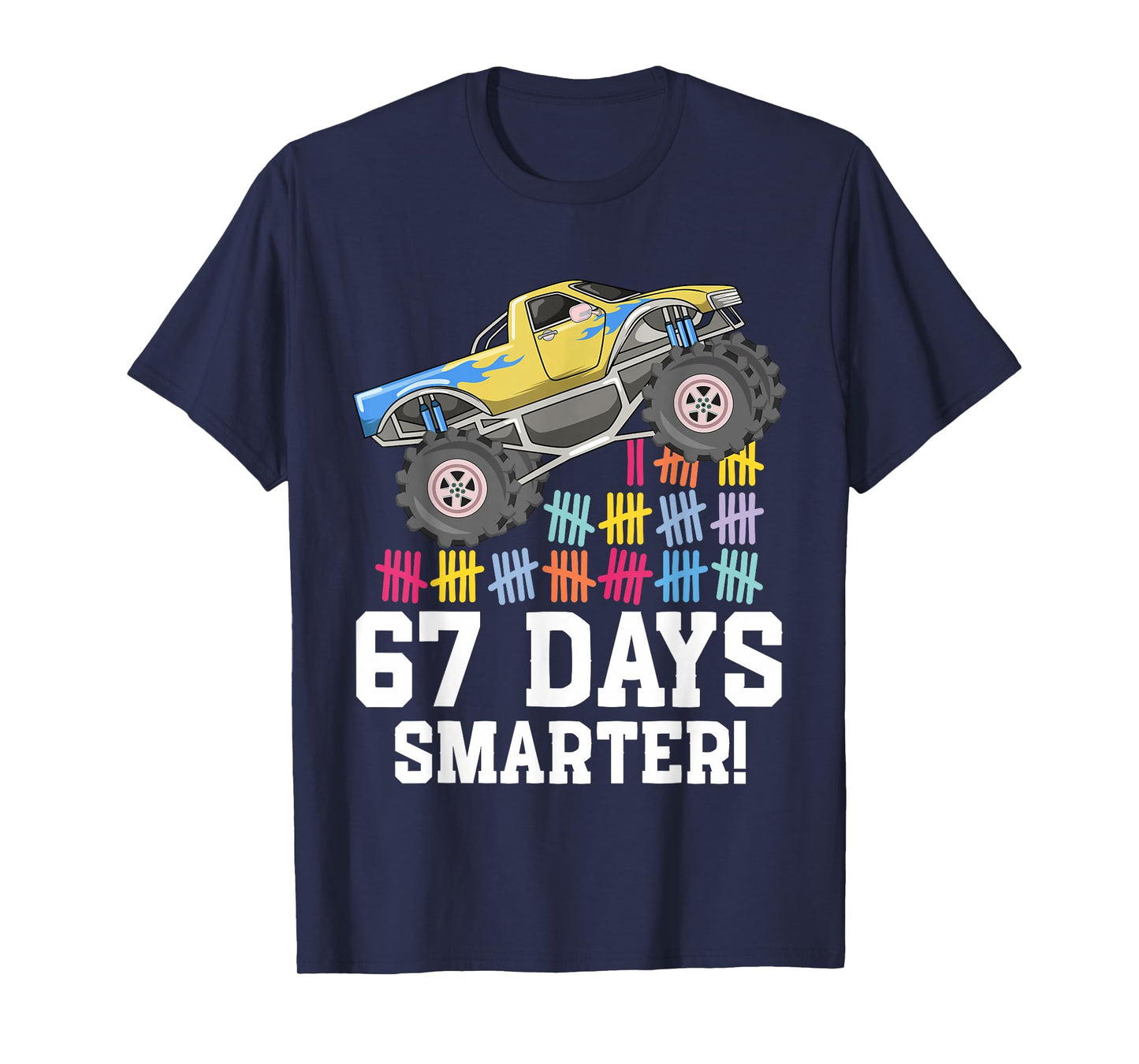 67 Days of School Monster Truck 67th Day of School Boys T-Shirt