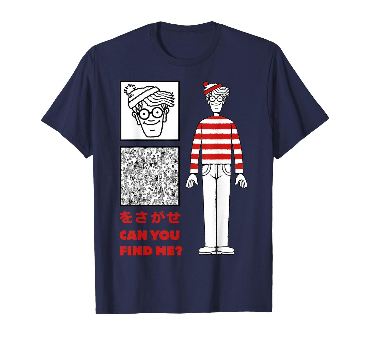 Where's Waldo Can You Find Me Kanji Poster Graphic T-Shirt T-Shirt