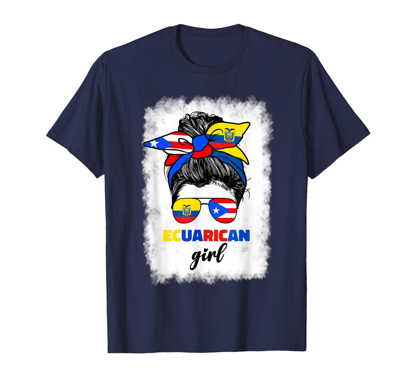 Half Ecuadorian And Puerto Rican Rico Ecuador Flag Girl Mix T-Shirt