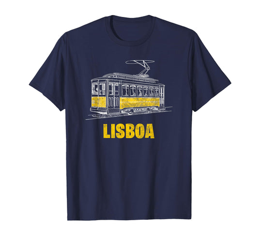 Vintage Lisbon Cable Car Shirt Portugal Travel Tram T-Shirt