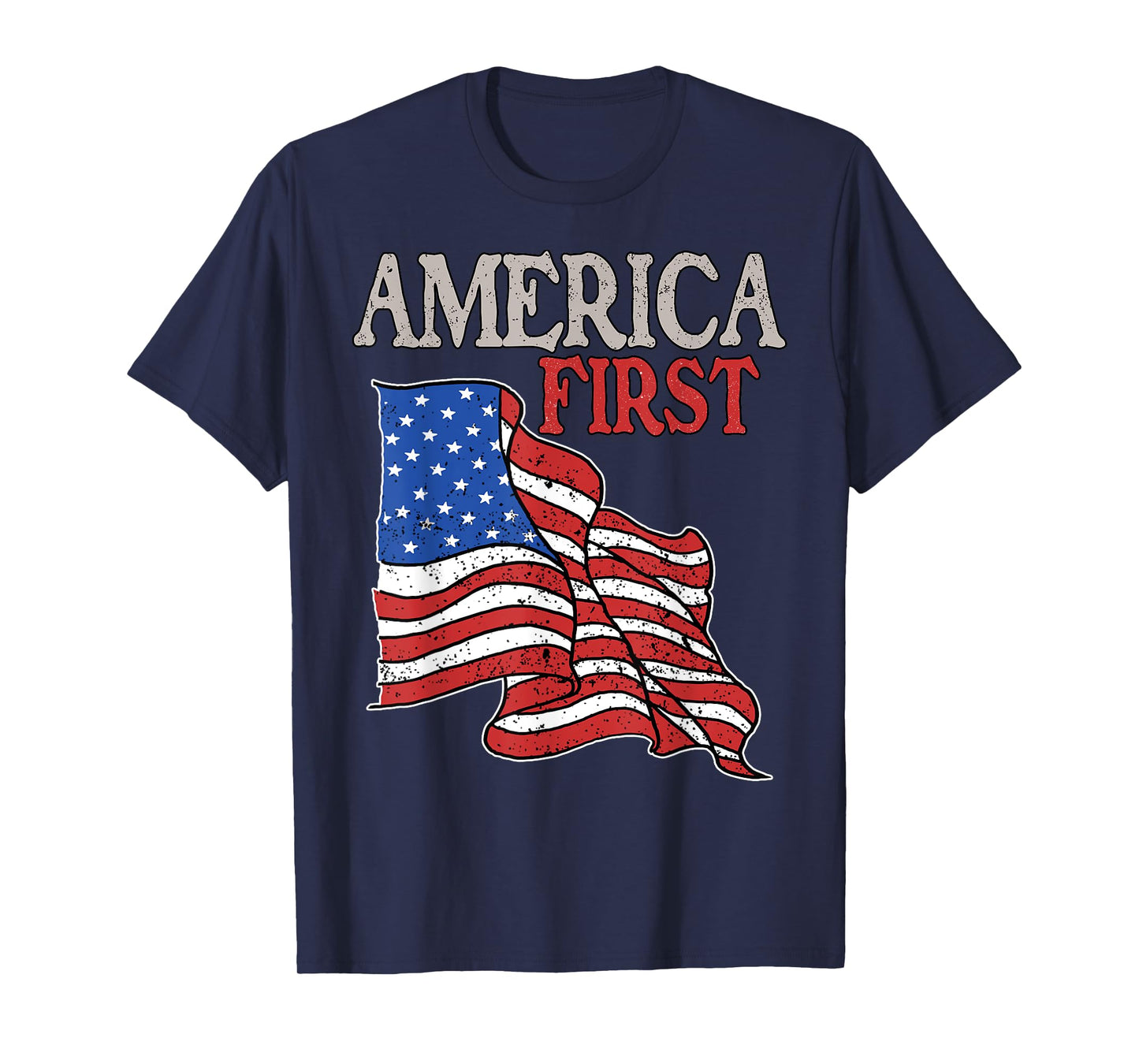 America first USA American patriot flag Memorial Day vintage T-Shirt