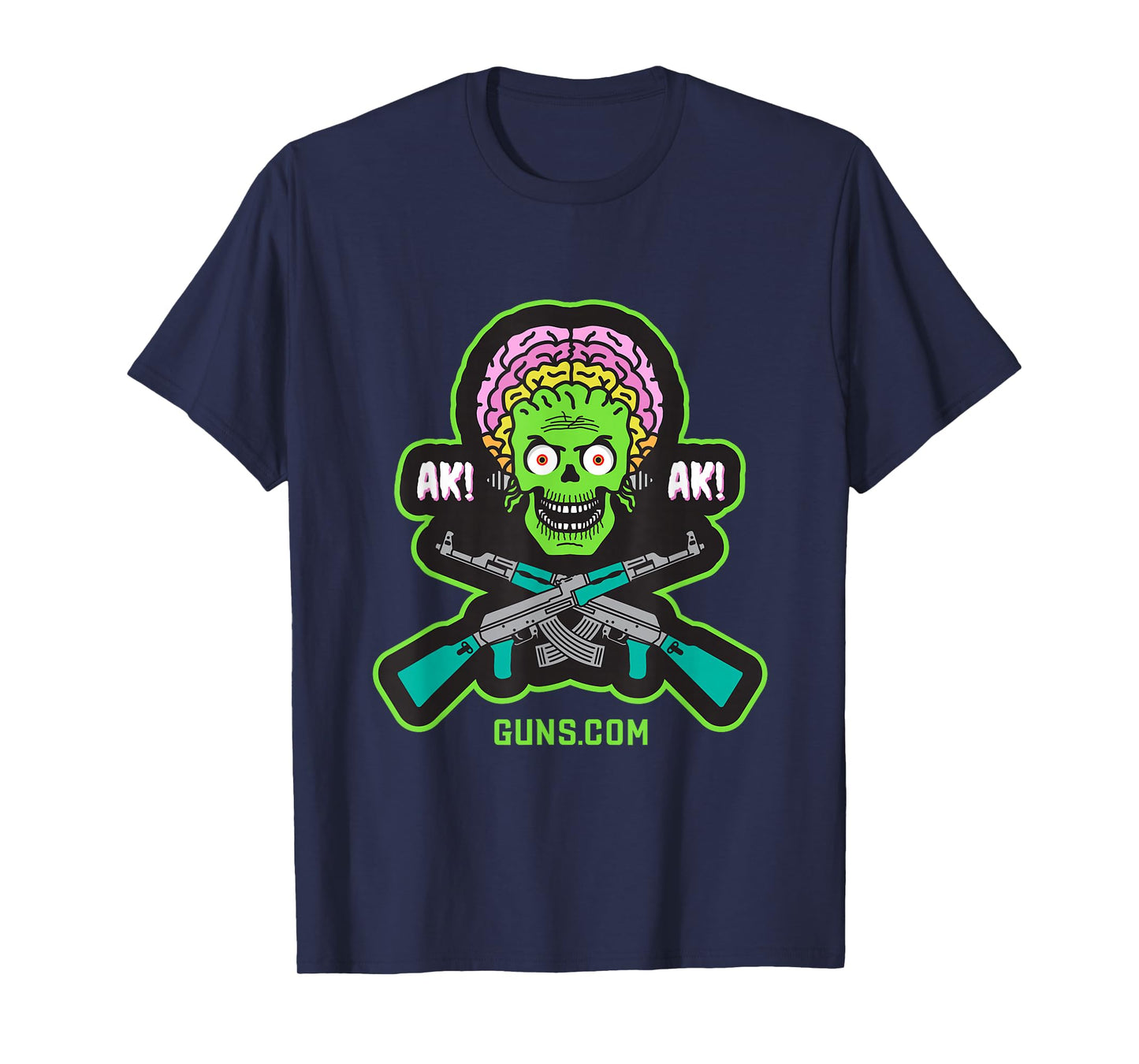 Guns.com AK-47 Alien T-Shirt - Women's Classic Fit Black Short Sleeve T-Shirt - Small