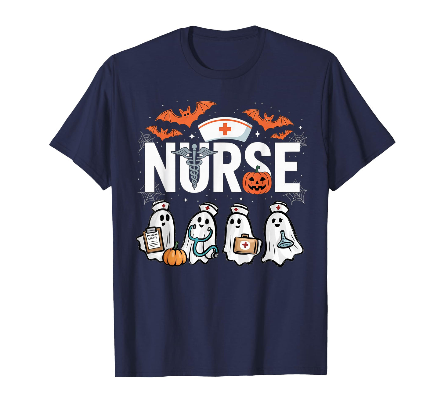 Halloween Nurse Nursing Cute Health Worker Nurses Pumpkin T-Shirt