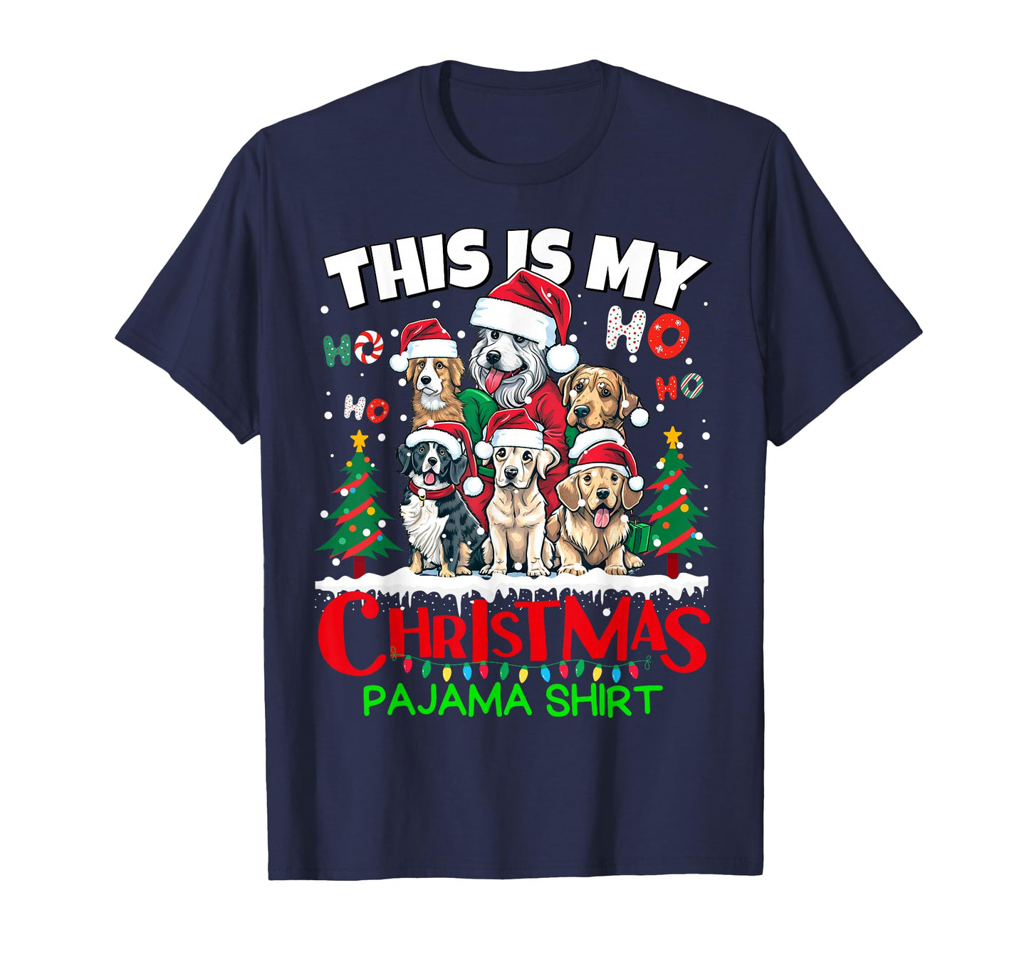 This is my Christmas Pajama shirt Puppy Dogs Santa for Kids T-Shirt