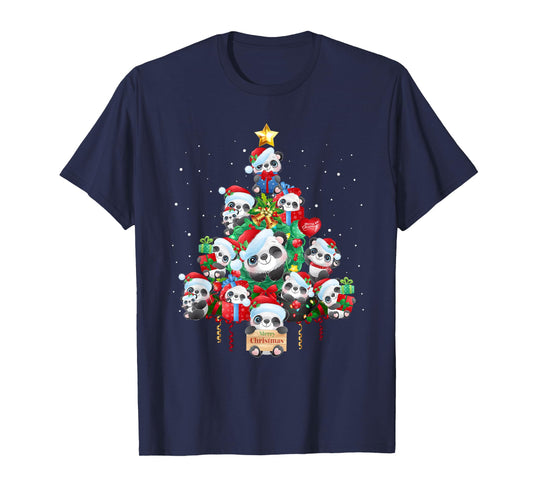 Kids Cute Panda Christmas Tree Pet Panda Lover Christmas T-Shirt