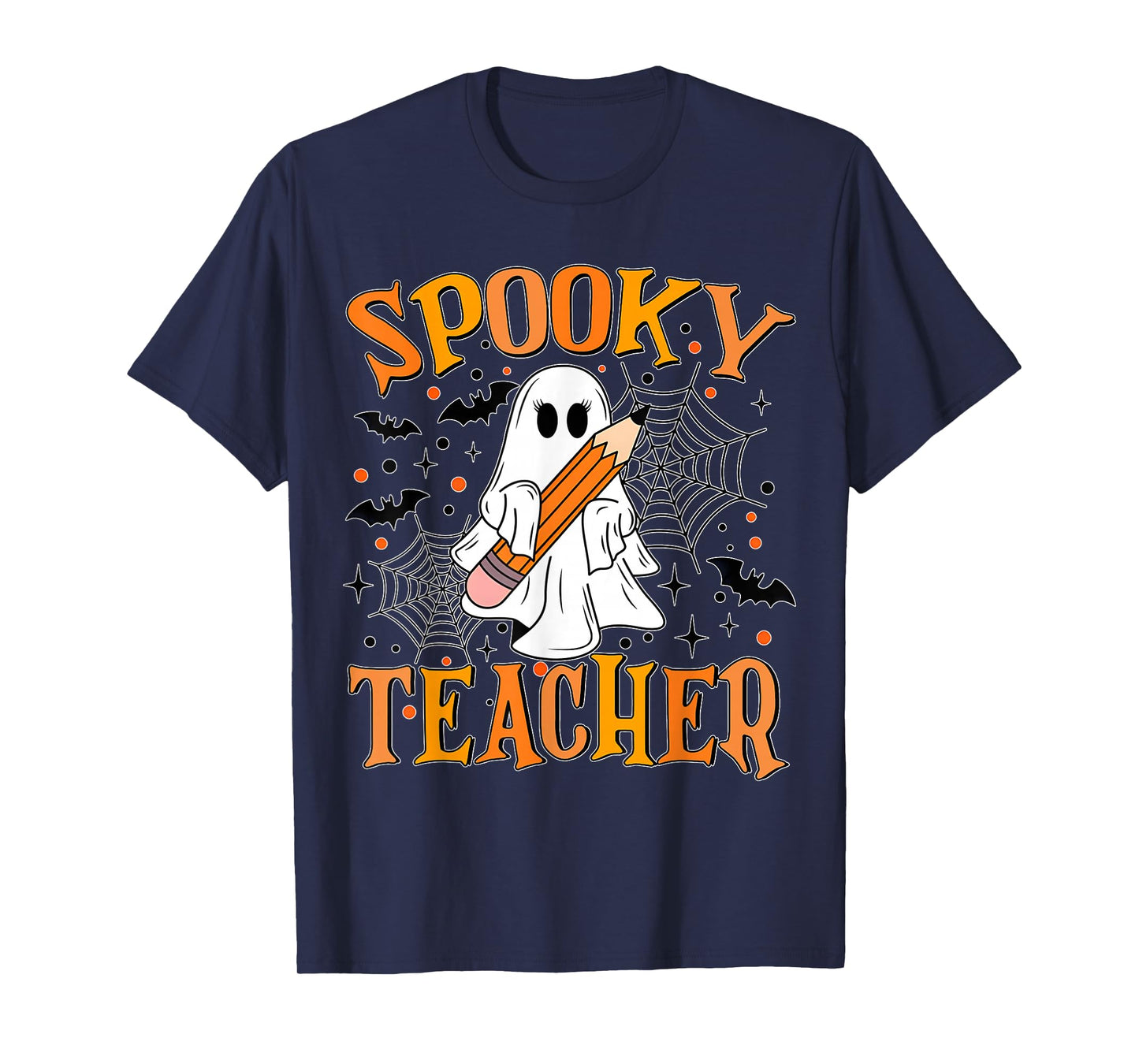 Halloween Funny Spooky Teacher Costume Boo Ghost Teachers T-Shirt