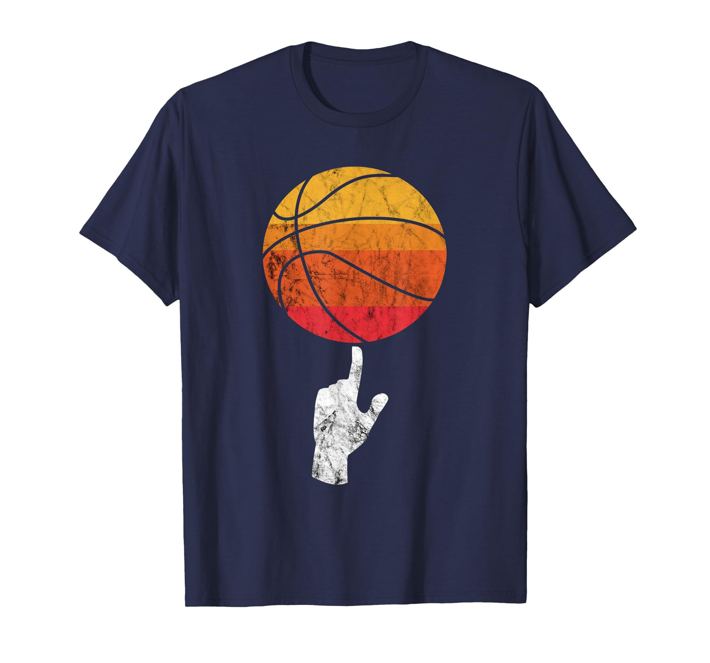 Basketball Playing Basketball Sports Vintage Retro Sunset T-Shirt