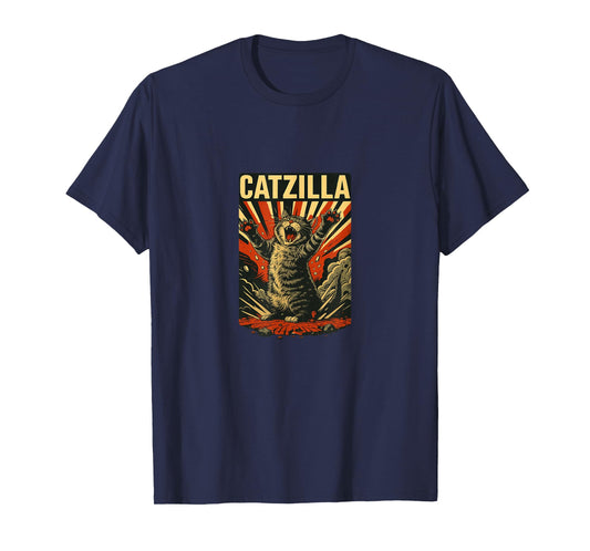 Catzilla – Vintage Kaiju Cat Poster Meme T-Shirt