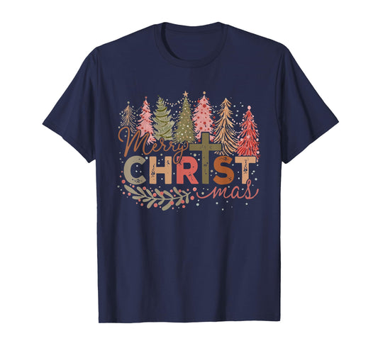 Merry Christ Mas Christian Jesus Christmas PJs Xmas Pajamas T-Shirt