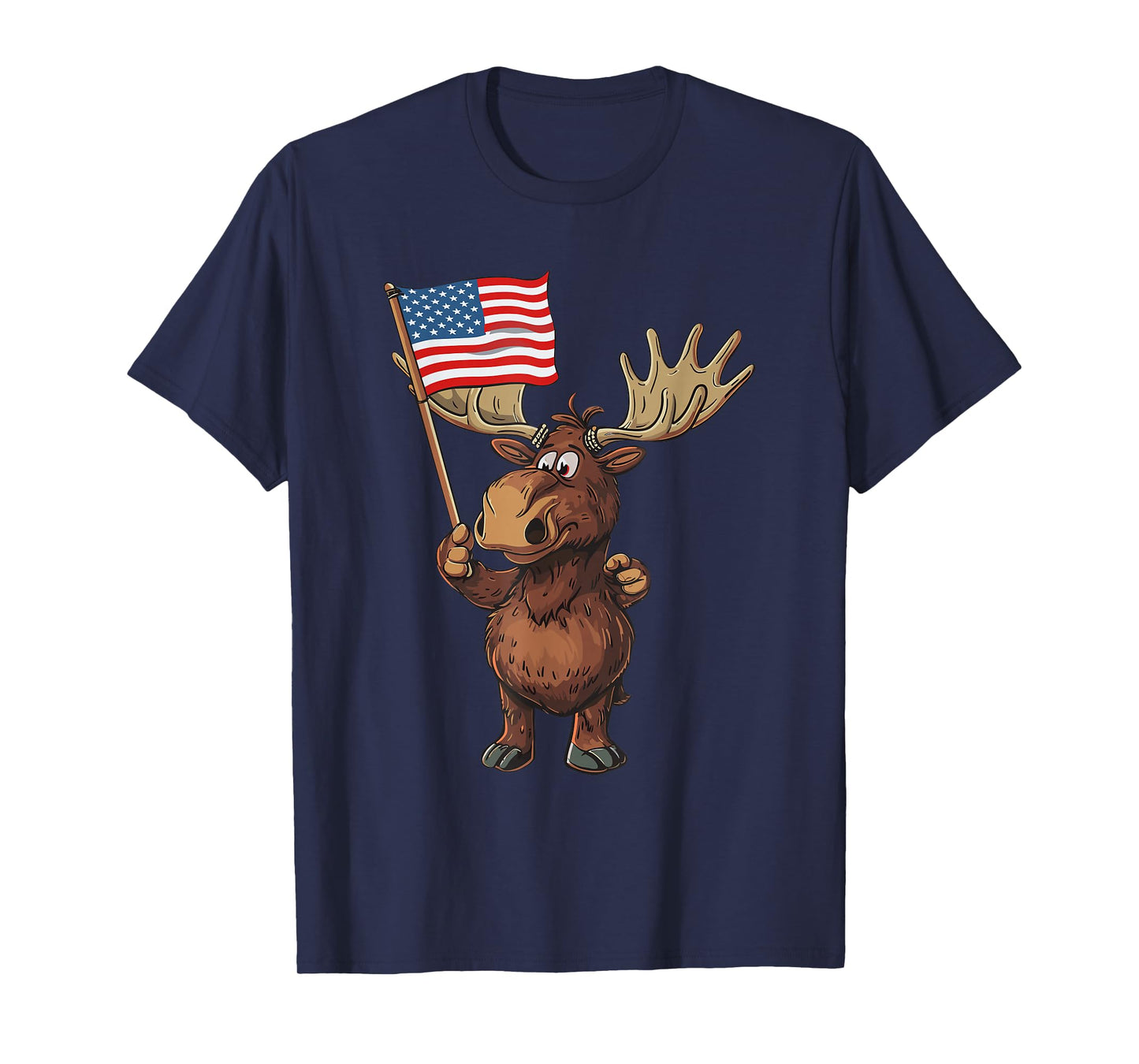 Moose Patriotic 4th Of July USA American Flag T-Shirt