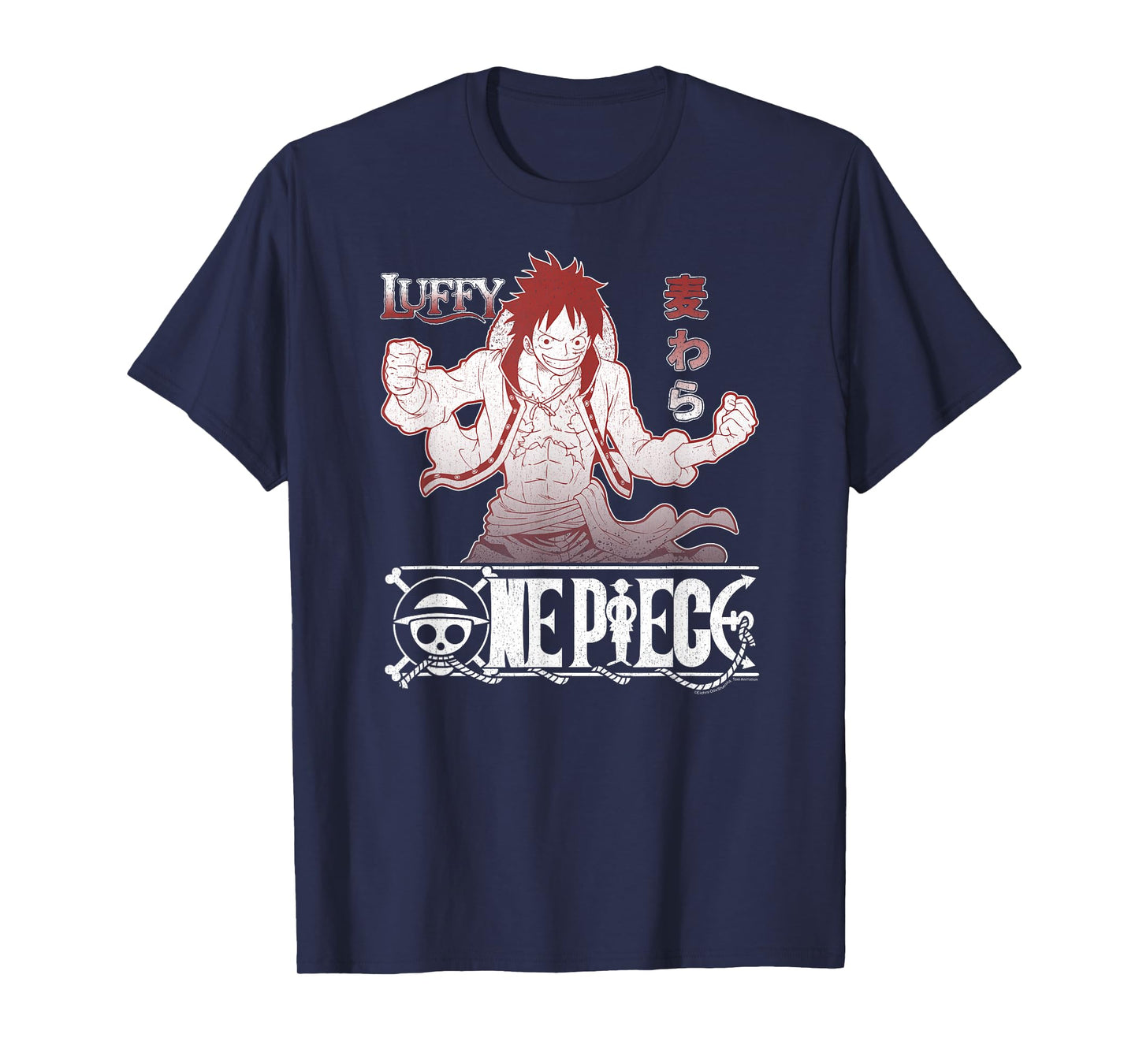 One Piece Anime Straw Hat Monkey D. Luffy with Logo T-Shirt