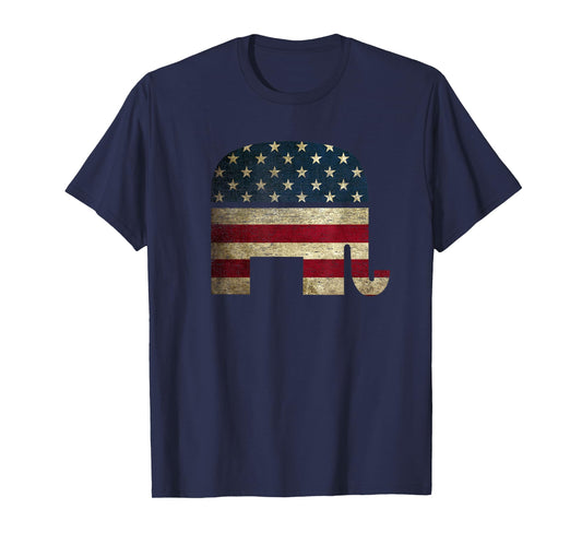 Patriotic Elephant Shirt American Flag USA Republican Party T-Shirt