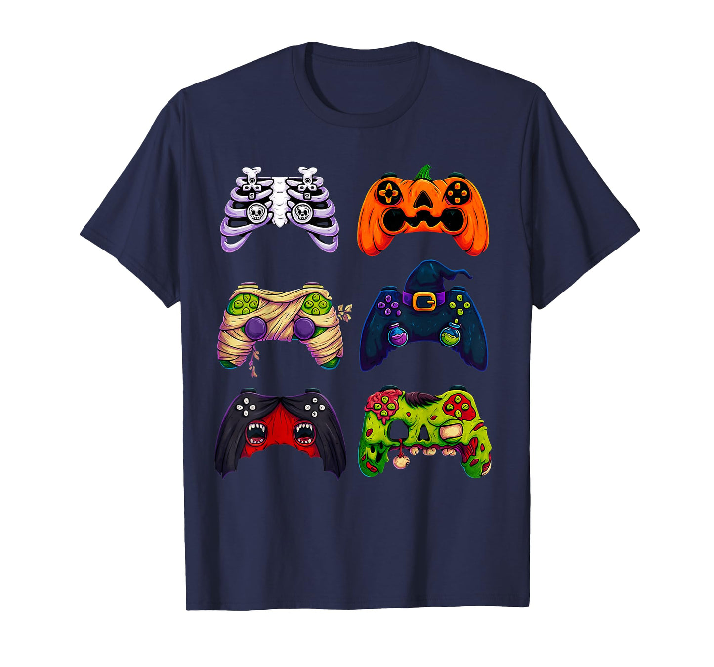 Halloween Skeleton Zombie Gaming Controllers T-Shirt