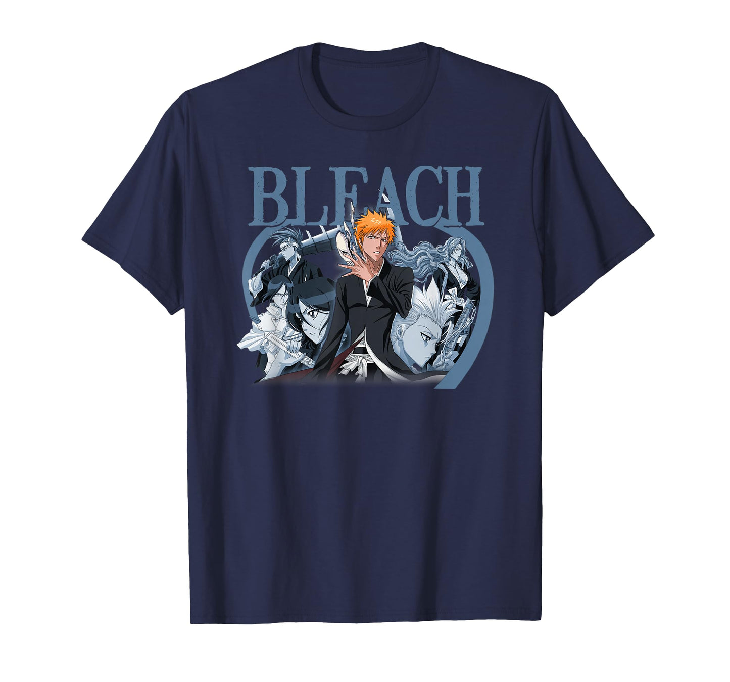 Bleach Ichigo with Blue Toned Group Color Anime T-Shirt