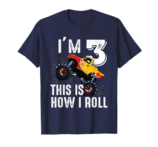 Kids funny monster truck I'm 3rd This Is How I Roll Shirt