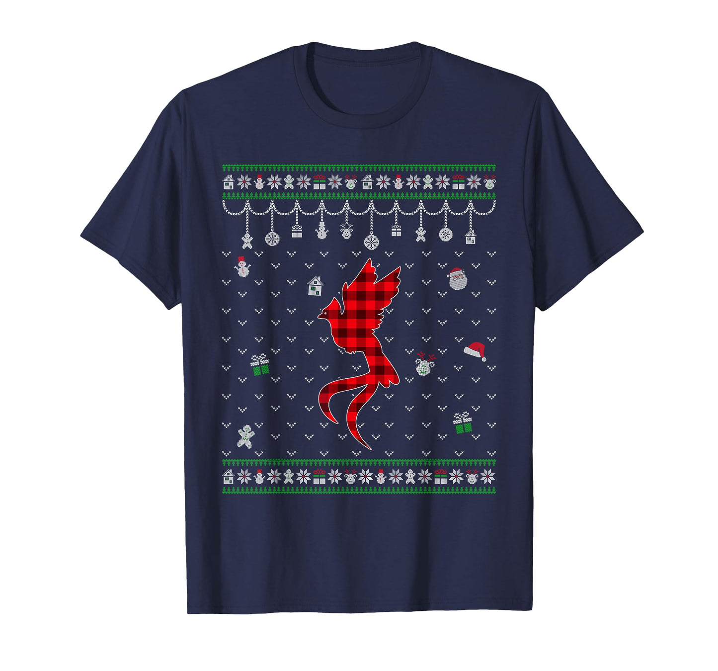 Red Plaid Quetzal Lover Funny Ugly Christmas Sweater T-Shirt