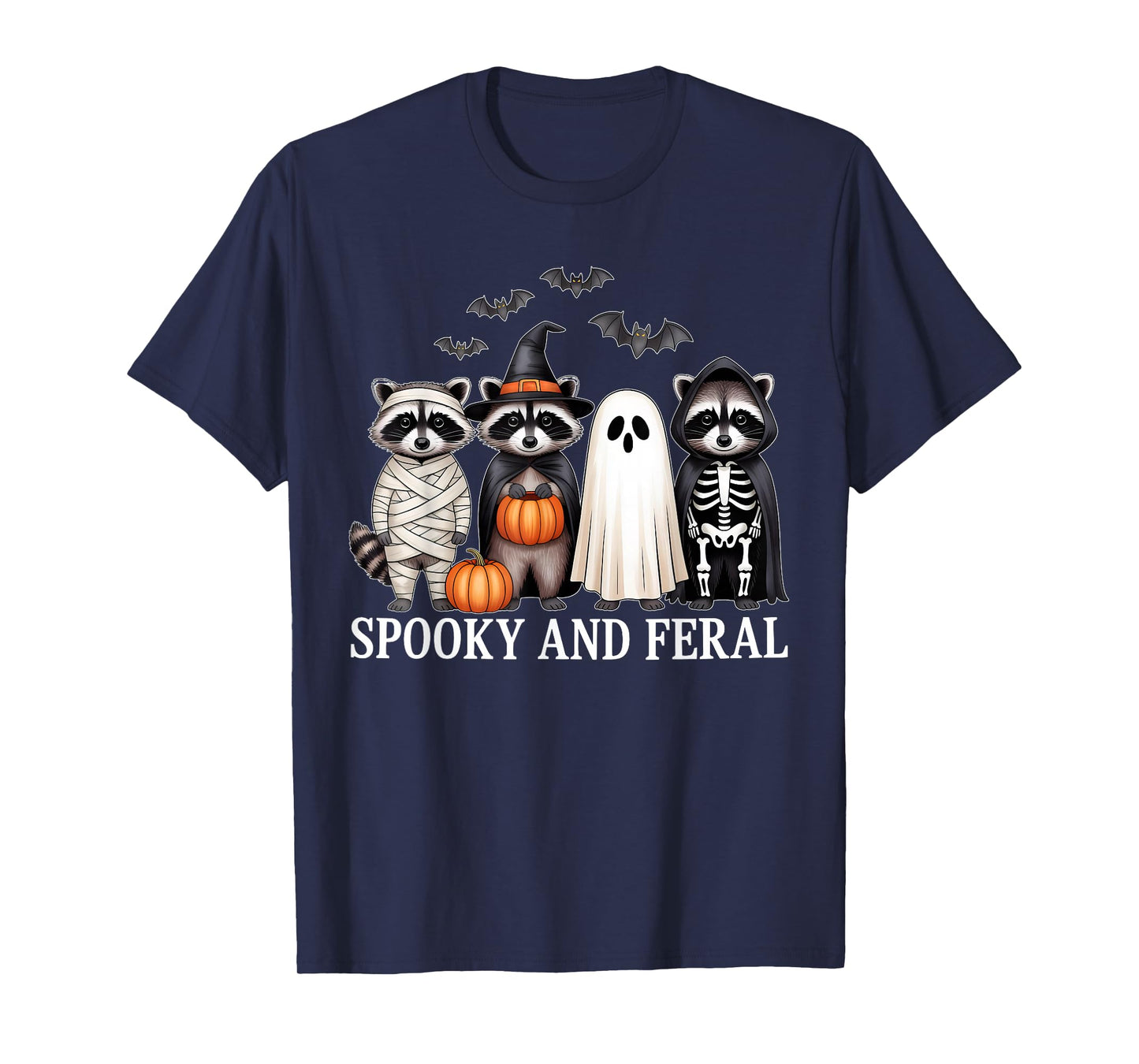 Spooky And Feral Raccon Halloween Costume For Raccon Lover T-Shirt