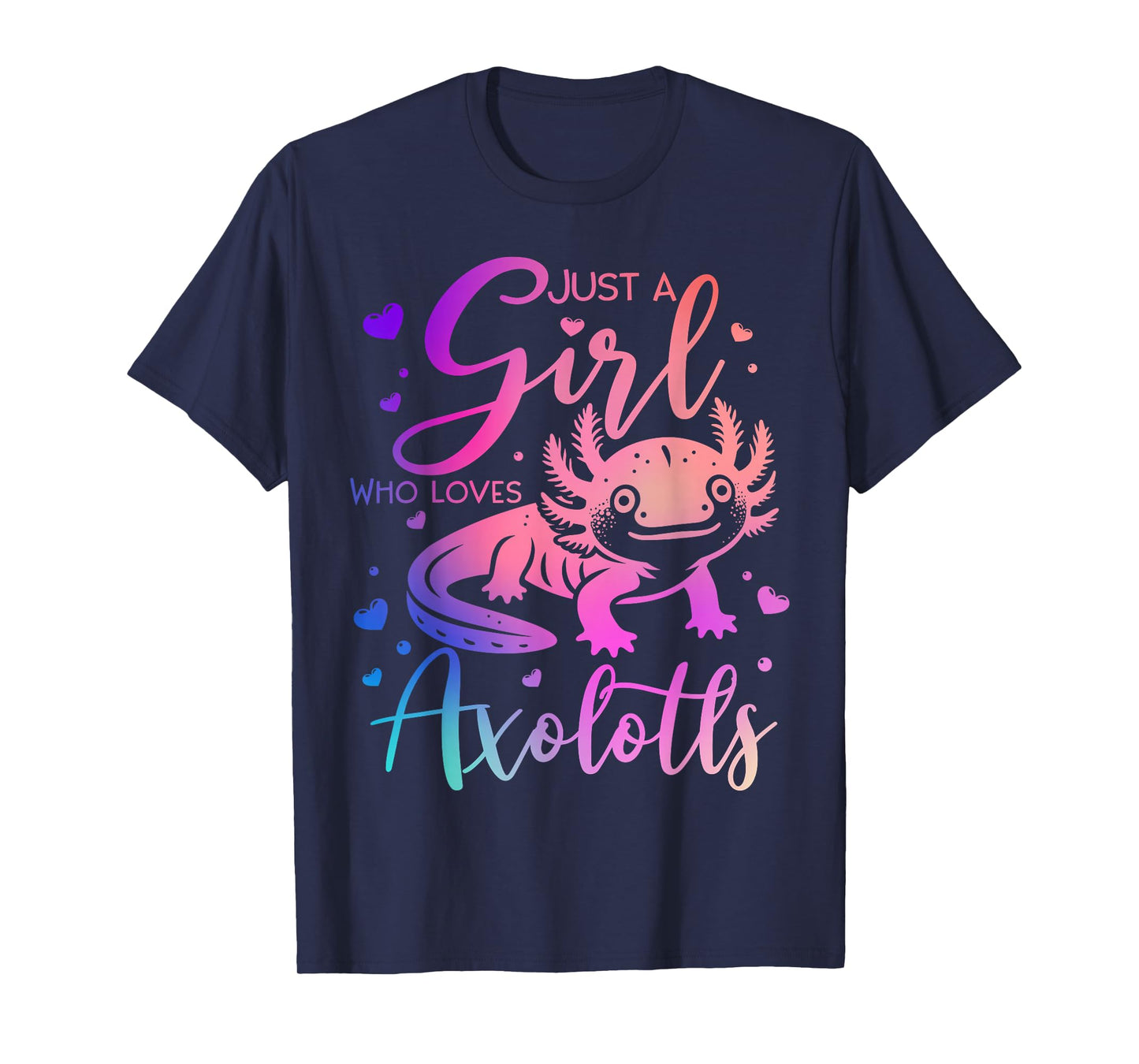 Just a Girl Who Loves Axolotls Cute Axolotl Kawaii Kids T-Shirt
