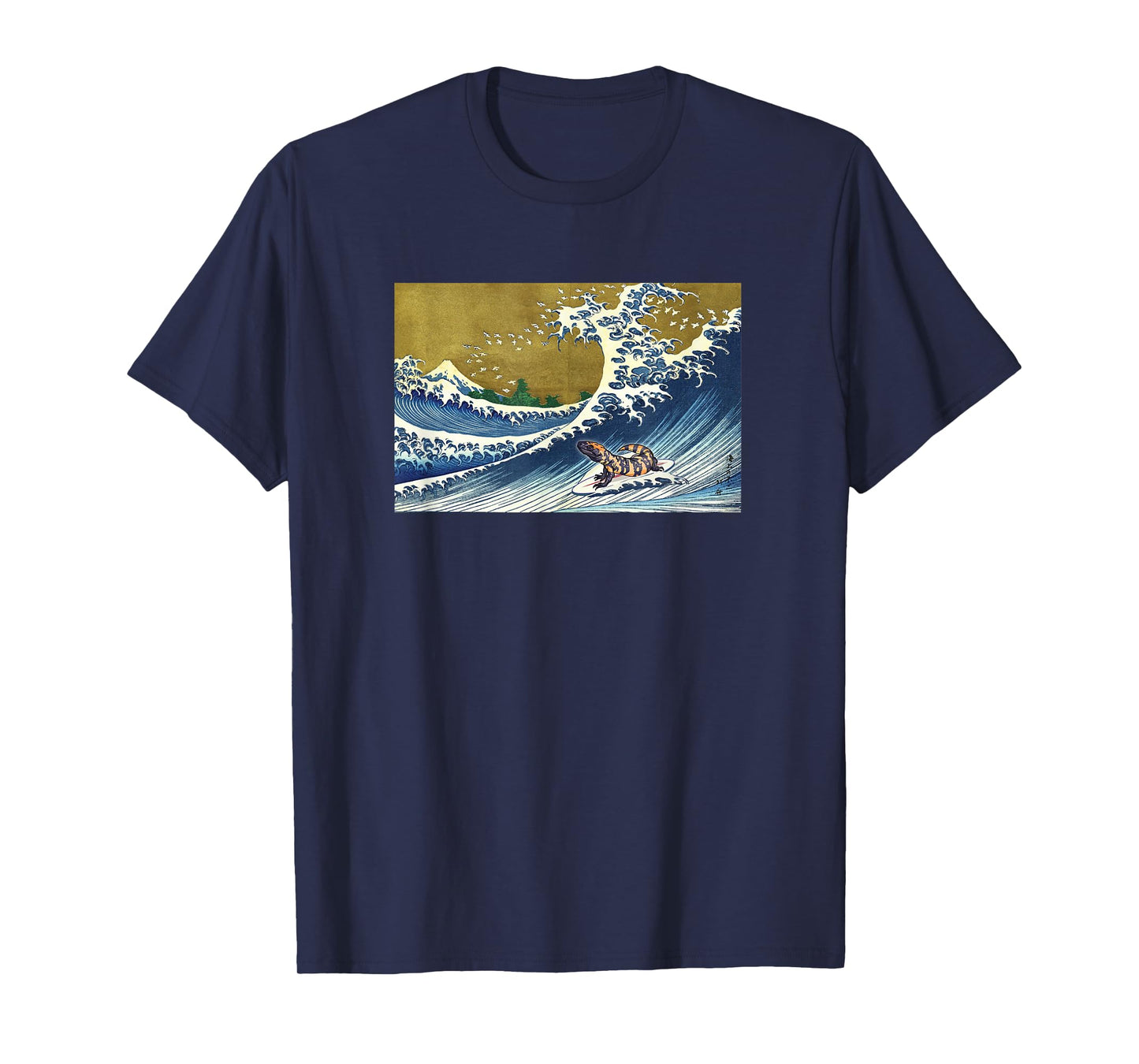 Funny Retro Vintage Surfing A Wave Gila Monster Lover T-Shirt