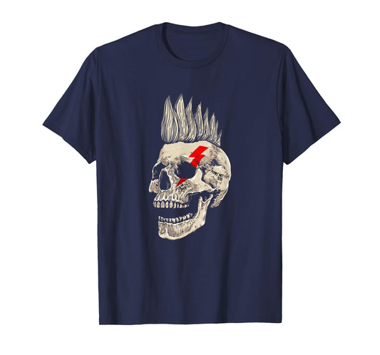 Punk Rock Skull Mohawk Punk's Not Dead T-Shirt