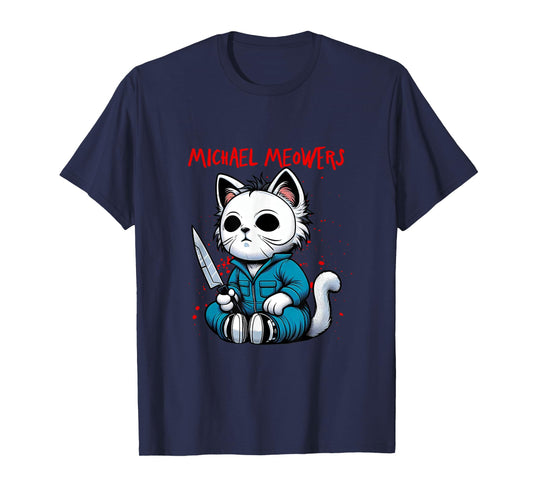Funny Cat Motif Crazy Cat Graphic Michael Meowers Cat T-Shirt for Men Women