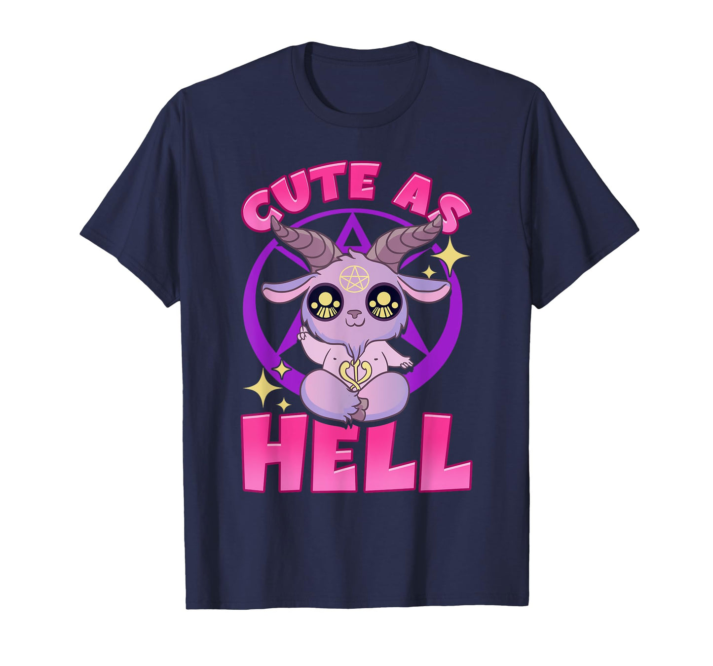 Cute As Hell Pastel Anime Kawaii Baphomet Goth Emo Pun T-Shirt