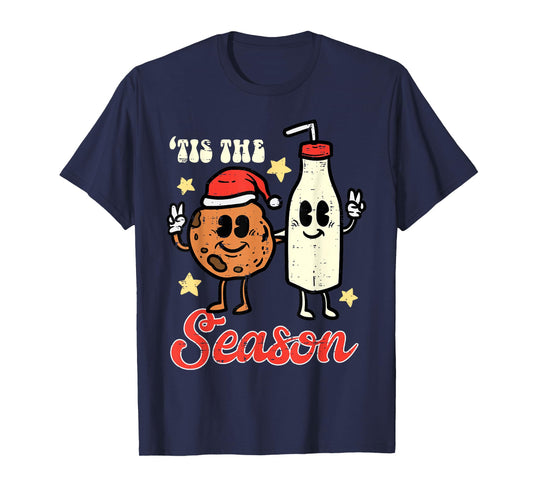 Tis The Season Cookie Milk Christmas Xmas Men Women Kids T-Shirt
