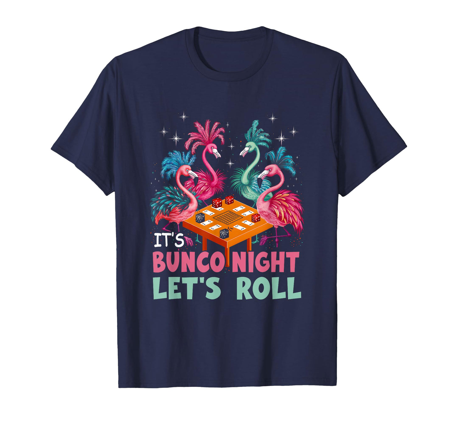 Bunco Night Pink Flamingo Bunco Game Dice Tropical Gambling T-Shirt