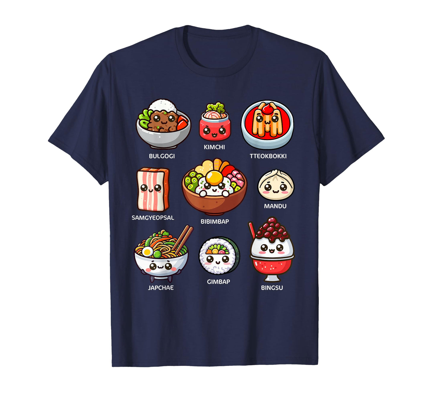 Cute Korean Food Bulgogi Bibimbap Korea Lover Kawaii T-Shirt