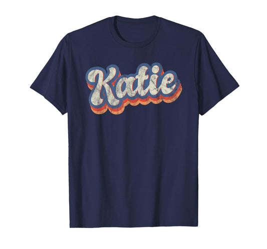 Katie Personalized Name Shirt Custom Lettering 70's T-Shirt