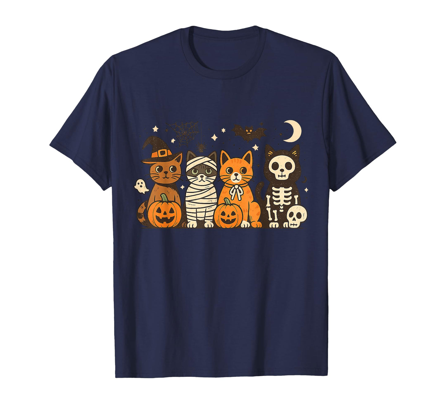 Halloween Cat Costumes Ghost Witch Mummy Gifts Men Women Kid T-Shirt
