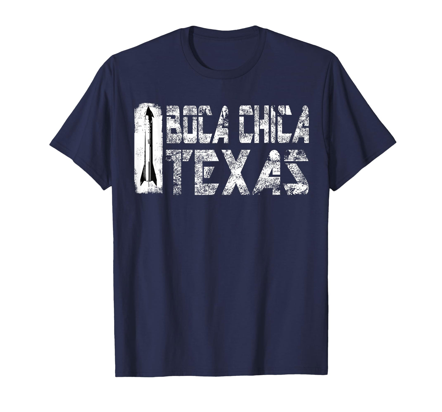 Boca Chica Texas Starship Retro White T-Shirt