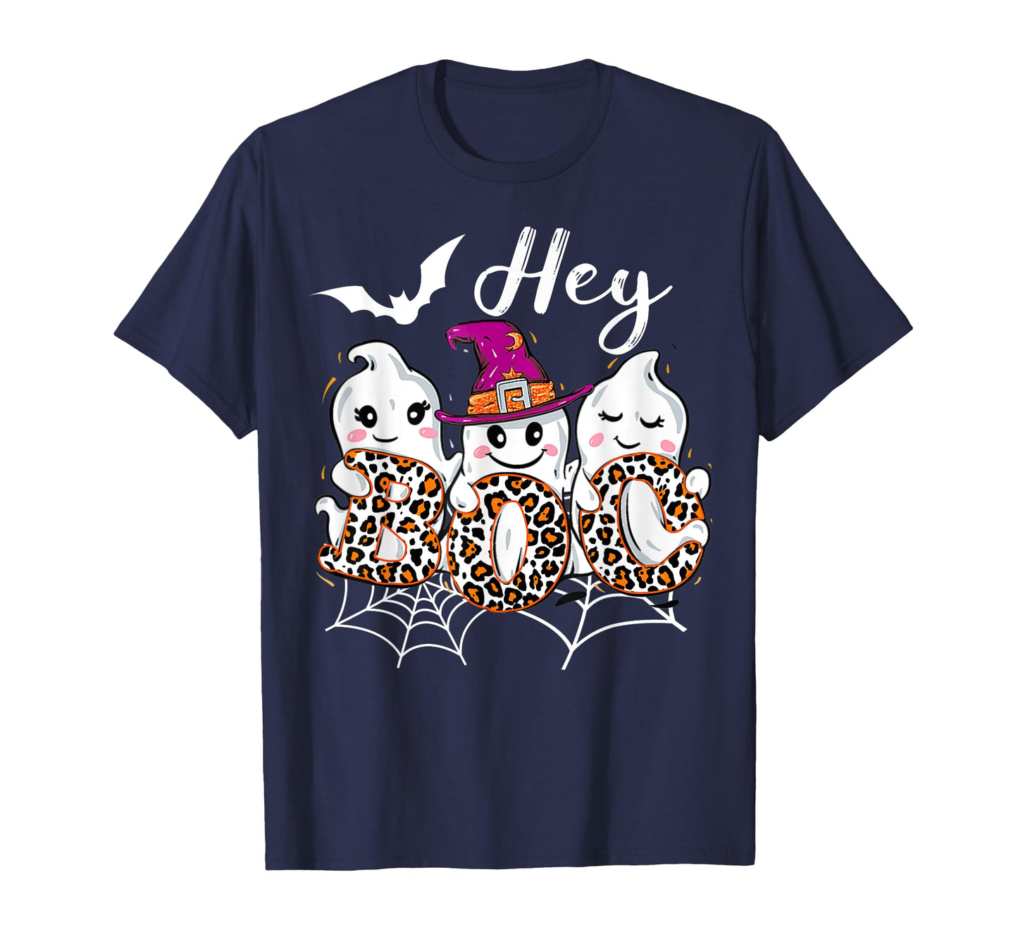 Hey Boo Cute Halloween Ghost Witch Trendy Halloween T-Shirt