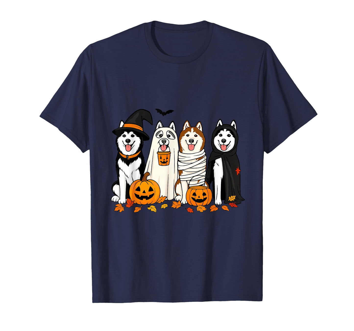 Funny Husky Ghost Dogs Halloween Dog Spooky T-Shirt